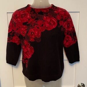 Talbots Aubrey 100% Cashmere Sweater Petite Large 3/4 Sleeves